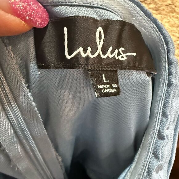 Lulus Maxi Dress Strapless Size Large Blue - Picture 7 of 9